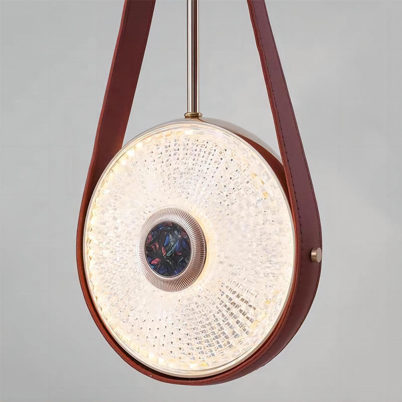 Decorative Glass Leather LED Hanging Light